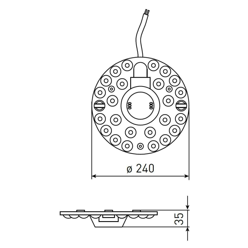 Magnetyczny moduł LED 36W/230V, śr. 24 cm, 2700/3000/4000/5000/6500K