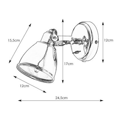 Markslöjd 104048 - Kinkiet FJÄLLBACKA 1xE14/40W/230V mosiądz