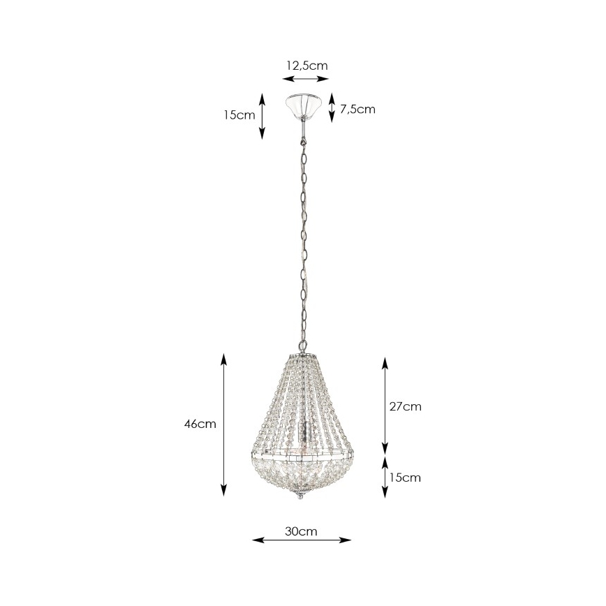 Markslöjd 104889 - Kryształowy żyrandol na łańcuchu GRÄNSÖ 1xE27/60W/230V