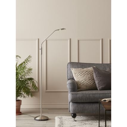 Markslöjd 105581 - LED Lampa podłogowa ściemnialna HUDSON LED/6W/230V matowy chrom