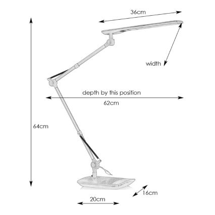 Markslöjd 105683 - LED Lampa stołowa STUDY LED/5W/230V