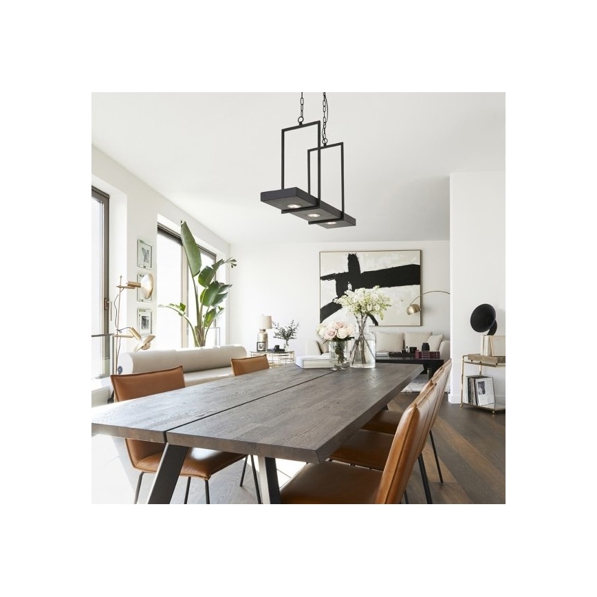 Markslöjd 105780 - ED Żyrandol ściemnialny na łańcuchu TRAY 3xLED/3W/230V czarny