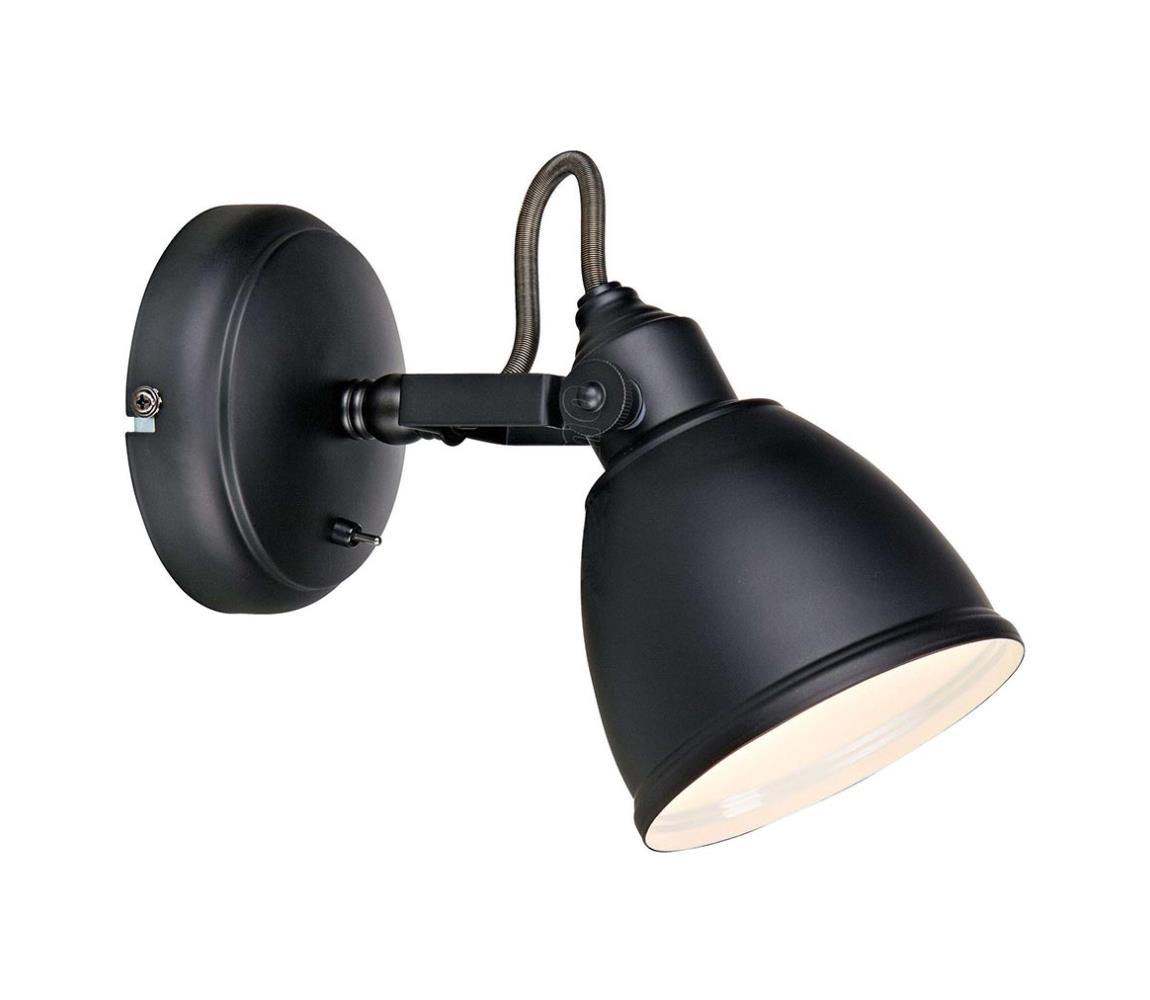 Markslöjd 105814 - Kinkiet FJÄLLBACKA 1xE14/40W/230V czarny
