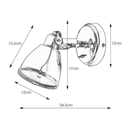 Markslöjd 105814 - Kinkiet FJÄLLBACKA 1xE14/40W/230V czarny
