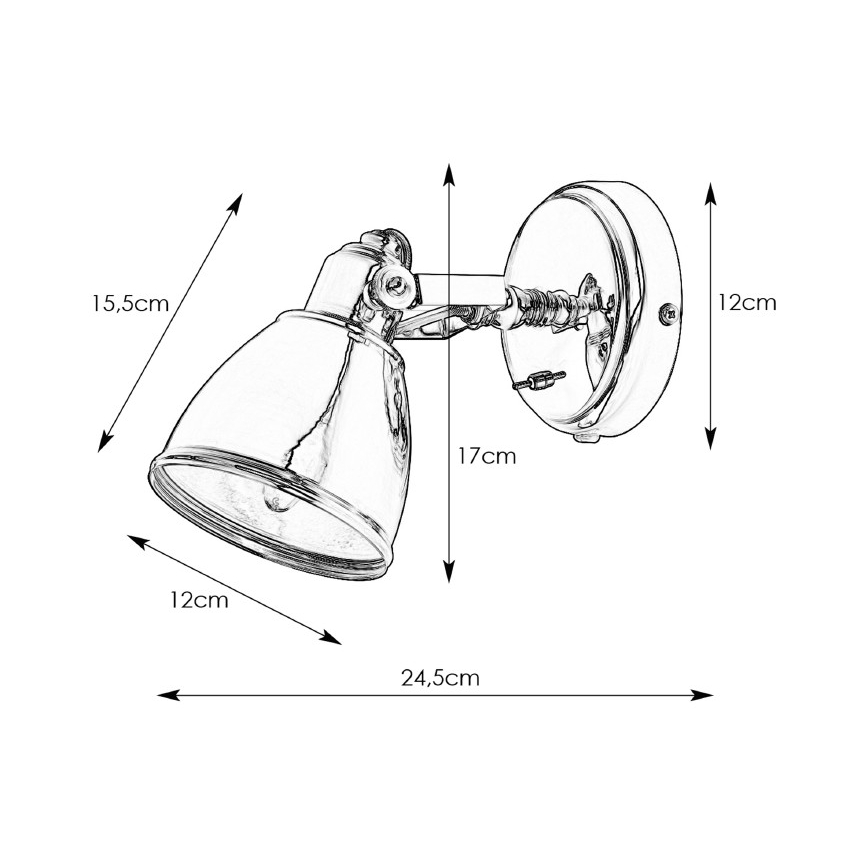 Markslöjd 105814 - Kinkiet FJÄLLBACKA 1xE14/40W/230V czarny