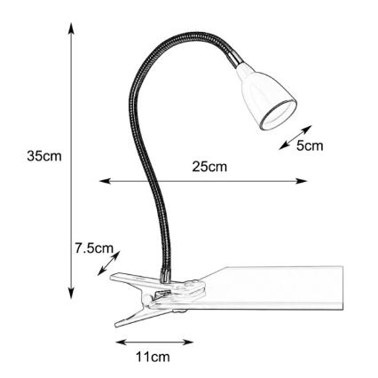 Markslöjd 106092 - LED Lampa stołowa z klipsem TULIP LED/3W/230V czarny