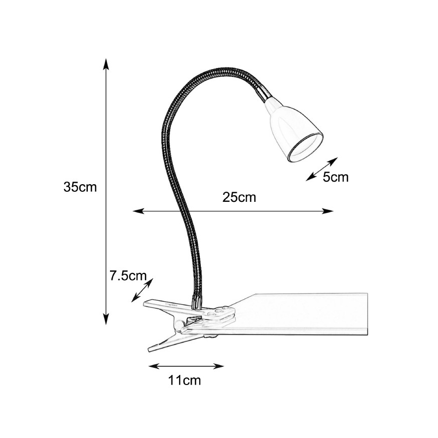 Markslöjd 106092 - LED Lampa stołowa z klipsem TULIP LED/3W/230V czarny