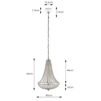 Markslöjd 106119 - Kryształowy żyrandol na łańcuchu GRÄNSÖ 2xE14/40W/230V
