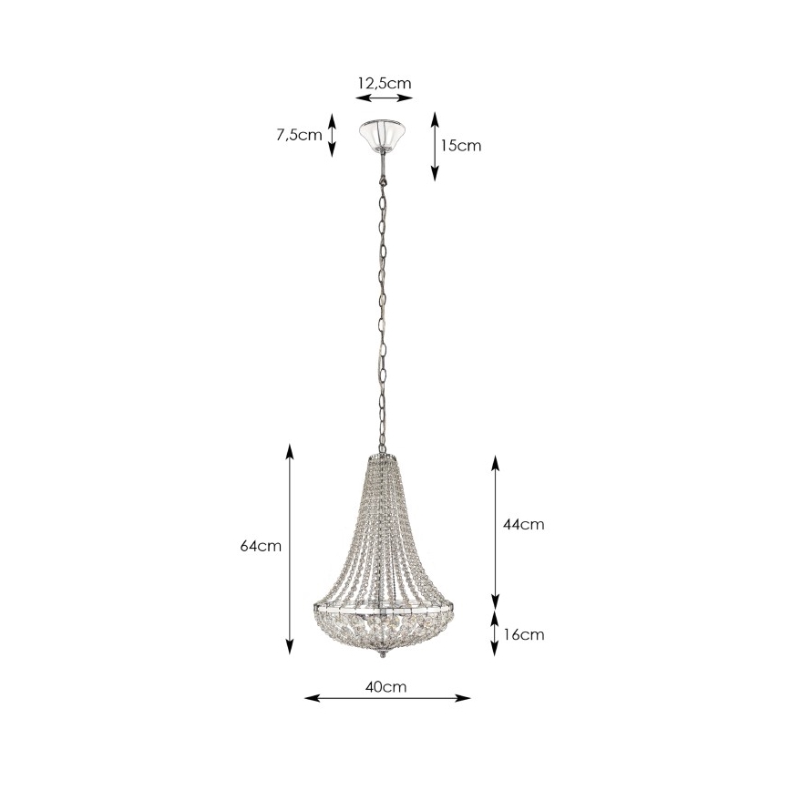 Markslöjd 106119 - Kryształowy żyrandol na łańcuchu GRÄNSÖ 2xE14/40W/230V