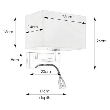 Markslöjd 106308 - LED Kinkiet SAVOY LED/3W+E27/60W/230V