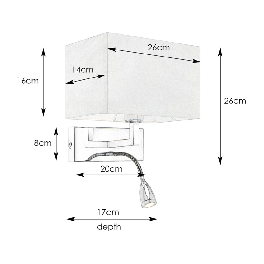 Markslöjd 106308 - LED Kinkiet SAVOY LED/3W+E27/60W/230V
