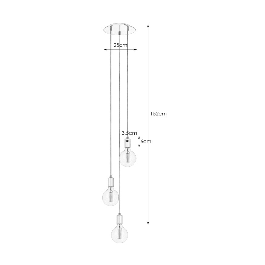 Markslöjd 106334 -  Żyrandol na lince SKY 3xE27/60W/230V