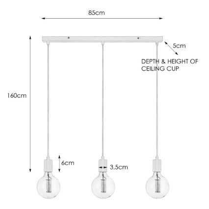 Markslöjd 106335 -  Żyrandol na lince SKY 3xE27/60W/230V