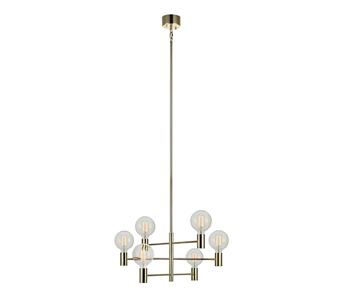Markslöjd 106418 - Żyrandol CAPITAL 6xE27/60W/230V mosiądz