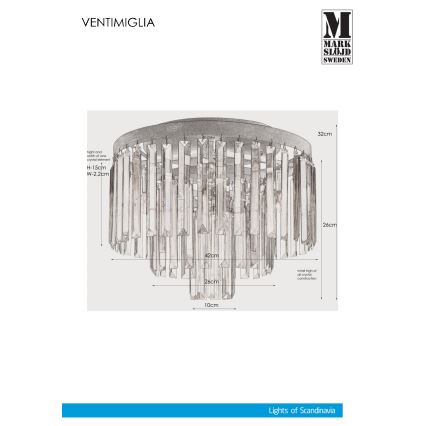 Markslöjd 106563 - Plafon kryształowy VENTIMIGLIA 4xE14/40W/230V