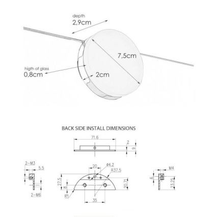 Markslöjd 106580 - LED Oświetlenie lustra łazienkowego AJACCIO LED/4W/230V IP44