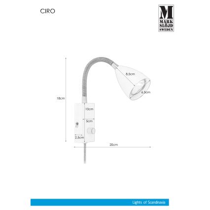 Markslöjd 106588 - Ściemnialny kinkiet CIRO 1xGU10/7W/230V