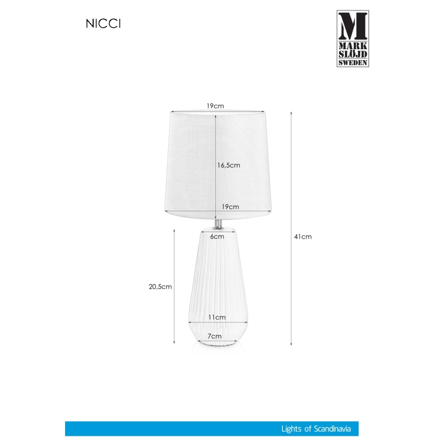 Markslöjd 106624 - Lampa stołowa NICCI 1xE14/40W/230V