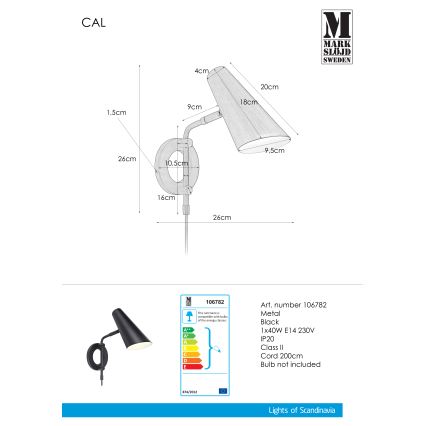 Markslöjd 106782 - Kinkiet CAL 1xE14/40W/230V