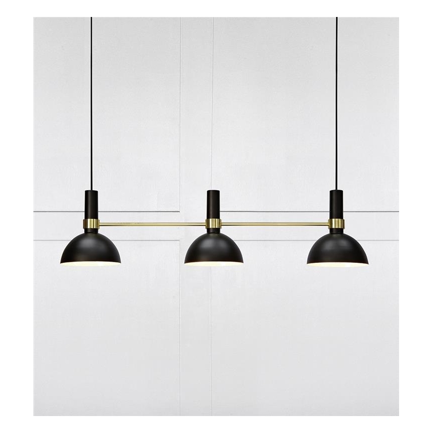 Markslöjd 106971 - Żyrandol na lince LARRY 3xE27/60W/230V czarny/złoty