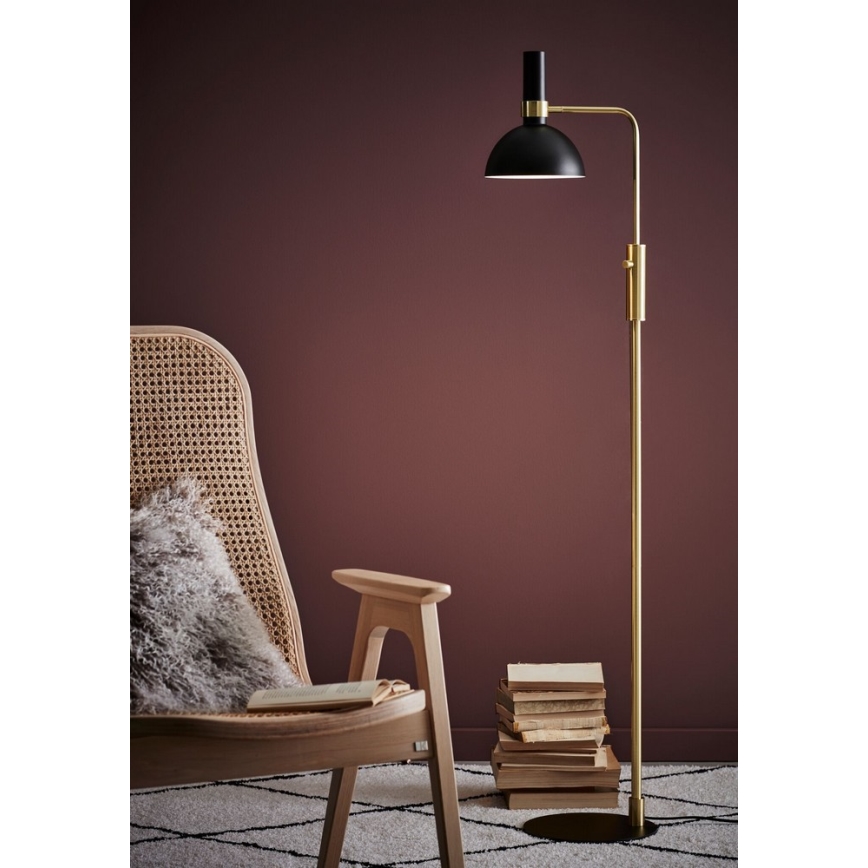 Markslöjd 106972 - Ściemnialna lampa podłogowa LARRY 1xE27/60W/230V czarny/złoty