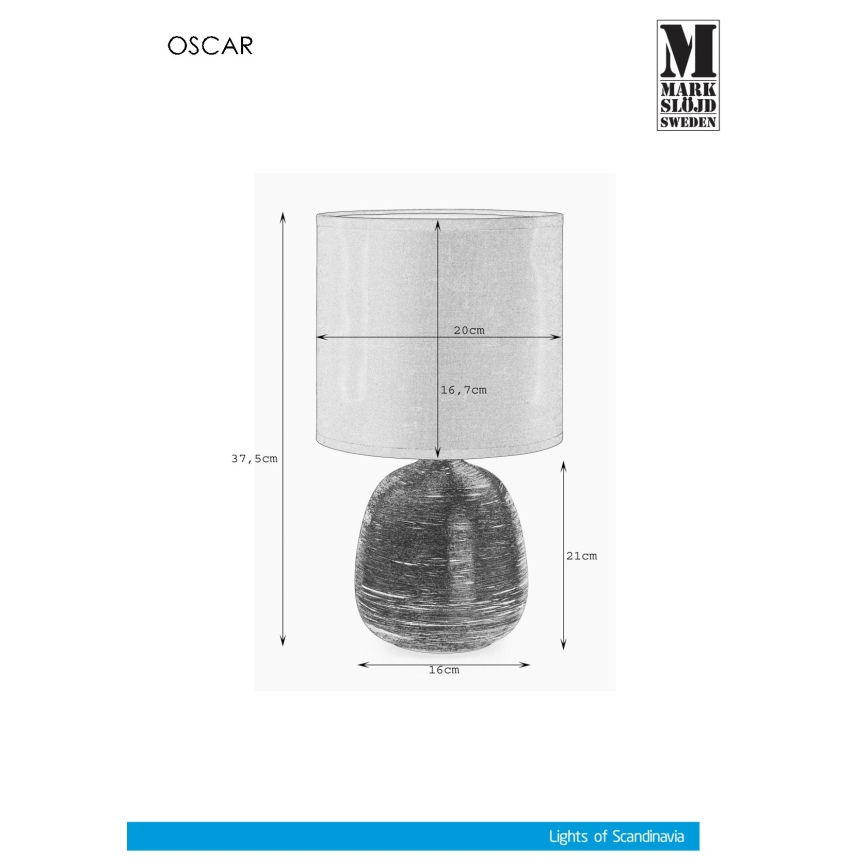 Markslöjd 107068 - Lampa stołowa OSCAR 1xE27/60W/230V