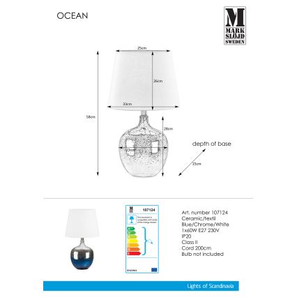 Markslöjd 107124 - Lampa stołowa OCEAN 1xE27/60W/230V