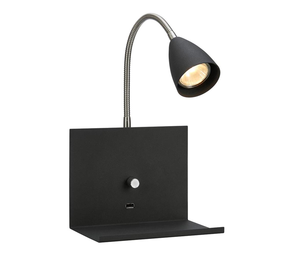 Markslöjd 107141 - Ściemnialny kinkiet z USB LOGI 1xGU10/7W/230V