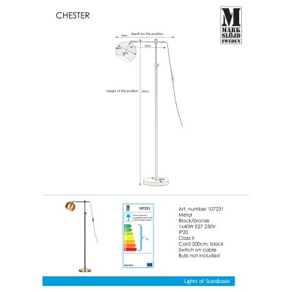 Markslöjd 107231 - Lampa podłogowa CHESTER 1xE27/40W/230V