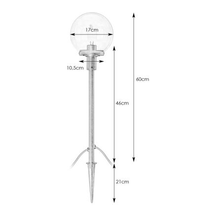 Markslöjd 107283 - Lampa zewnętrzna LED GARDEN24 LED/3W/24V 81 cm IP44 czarna/przezroczysta