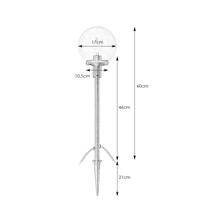 Markslöjd 107283 - Lampa zewnętrzna LED GARDEN24 LED/3W/24V 81 cm IP44 czarna/przezroczysta