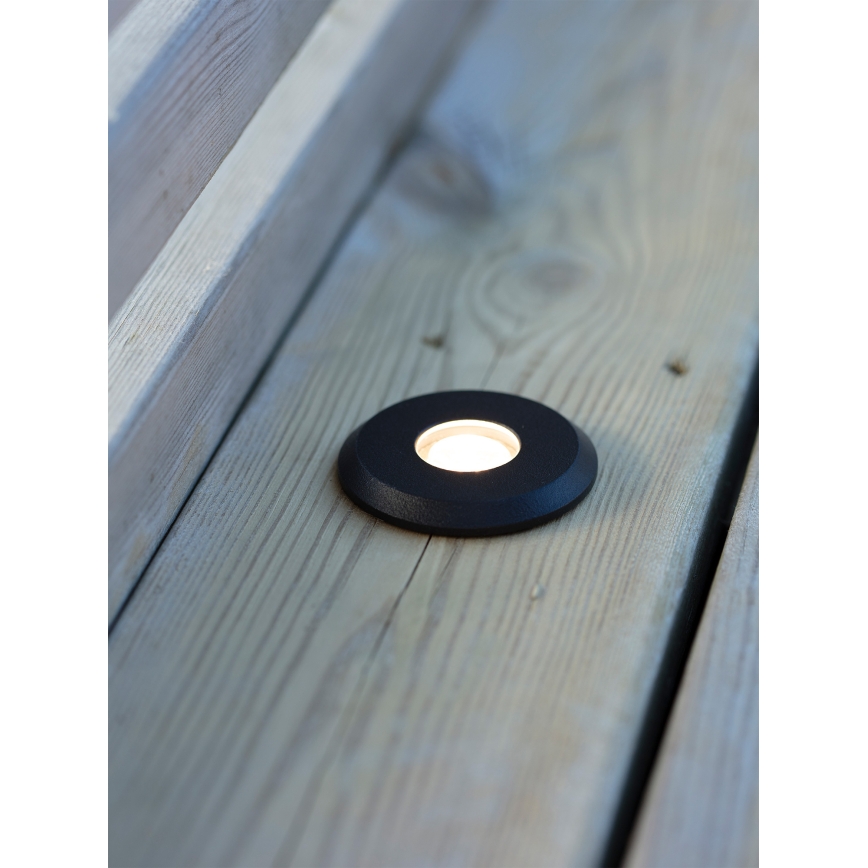 Markslöjd 107285 - Zewnętrzna oprawa wpuszczana GARDEN24 LED/3W/24V IP44 czarna