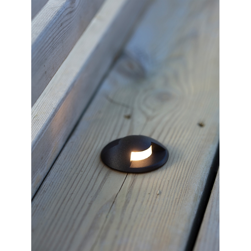 Markslöjd 107289 - Zewnętrzna oprawa wpuszczana LED GARDEN24 LED/0,8W/24V IP44 czarna