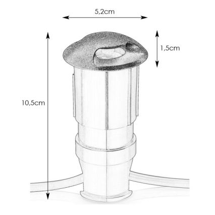 Markslöjd 107289 - Zewnętrzna oprawa wpuszczana LED GARDEN24 LED/0,8W/24V IP44 czarna