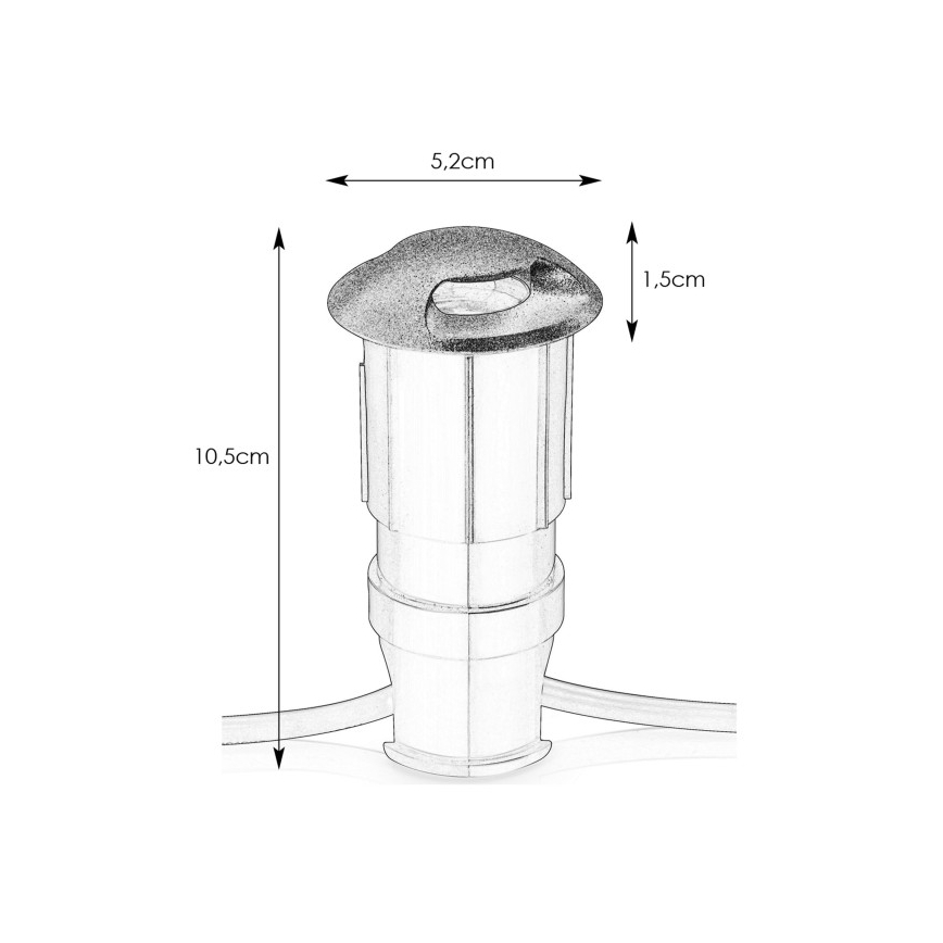 Markslöjd 107289 - Zewnętrzna oprawa wpuszczana LED GARDEN24 LED/0,8W/24V IP44 czarna