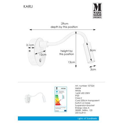 Markslöjd 107324 - LED Kinkiet KARLI LED/6W/230V