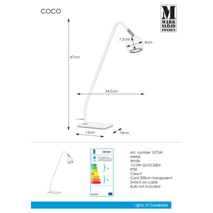Markslöjd 107341 - Lampa stołowa COCO 1xGU10/12W/230V