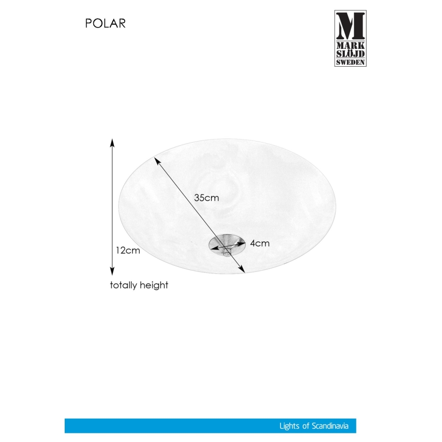 Markslöjd 107360 - Lampa sufitowa POLAR 2xE14/40W/230V śr. 35 cm