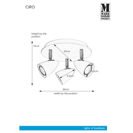 Markslöjd 107411 - Oświetlenie punktowe CIRO 3xGU10/35W/230V