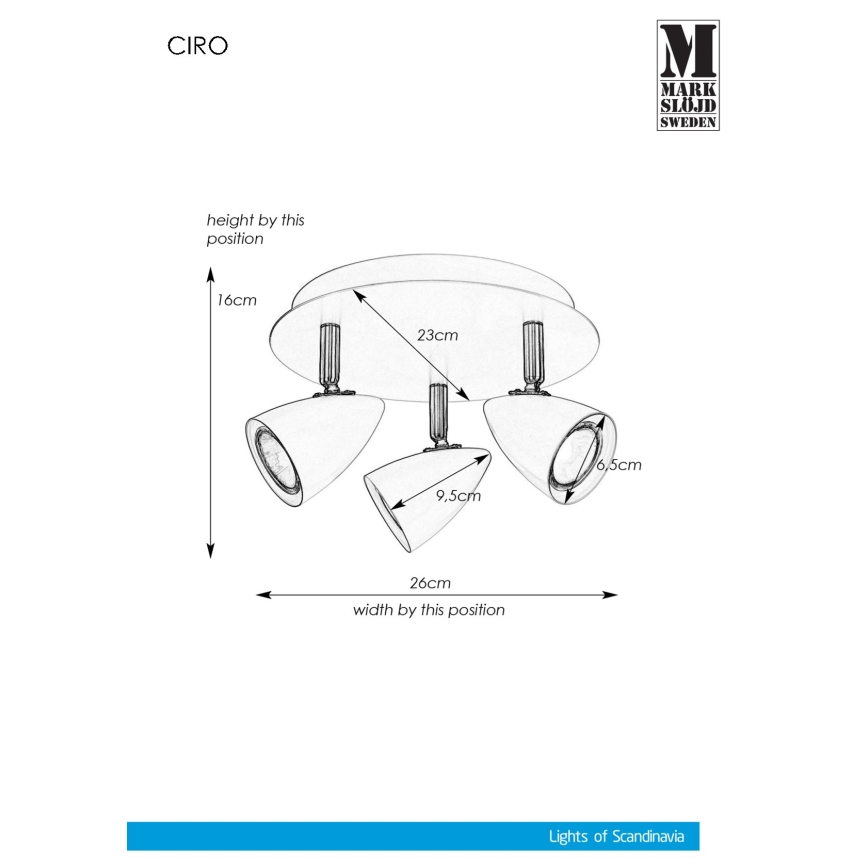 Markslöjd 107411 - Oświetlenie punktowe CIRO 3xGU10/35W/230V