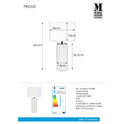 Markslöjd 107484 - Lampa stołowa PROUD 1xE27/60W/230V