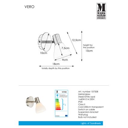 Markslöjd 107508 - Kinkiet punktowy VERO 1xE14/40W/230V chrom błyszczący