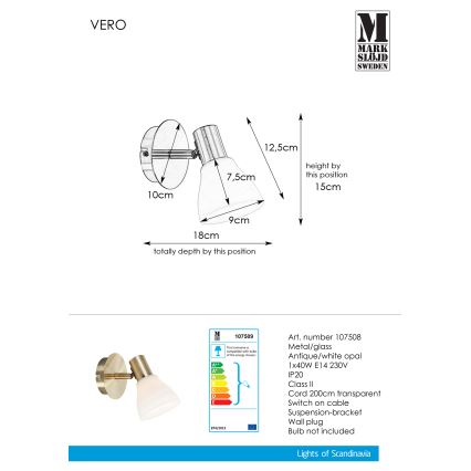 Markslöjd 107509 - Kinkiet punktowy VERO 1xE14/40W/230V mosiądz