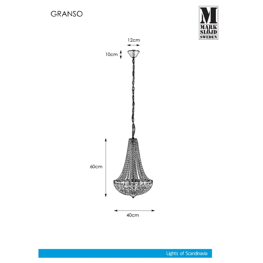 Markslöjd 107551 - Lampa łazienkowa na łańcuchu 3xG9/20W/230 IP44