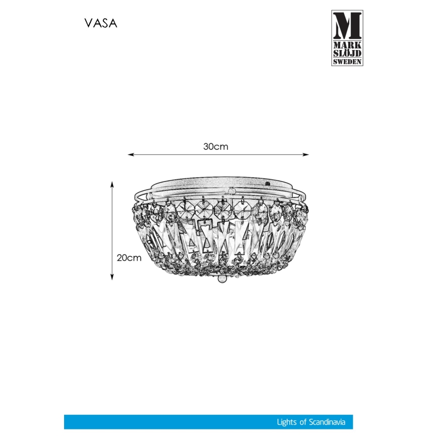 Markslöjd 107587 - Plafon VASA 3xE14/40W/230V