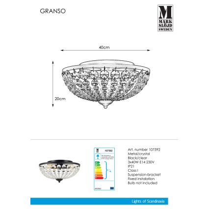 Markslöjd 107592 - Plafon GRANSO 3xE14/40W/230V