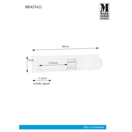Markslöjd 107615 - Kinkiet łazienkowy BRASTAD 2xE14/40W/230V IP44