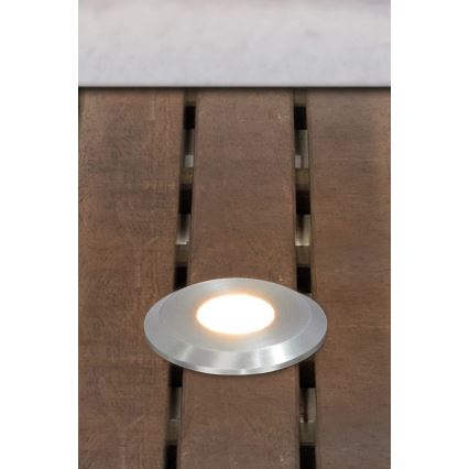 Markslöjd 107716 - Oprawa wpuszczana zewnętrzna LED GARDEN24 LED/0,8W/24V IP44 czarny/matowy chrom