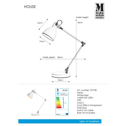 Markslöjd 107738 - Lampa stołowa HOUSE 1xE27/40W/230V