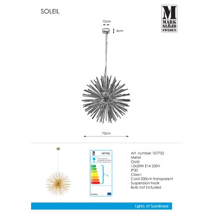 Markslöjd 107752 - Żyrandol na lince SOLEIL 12xE14/20W/260V różowe złoto